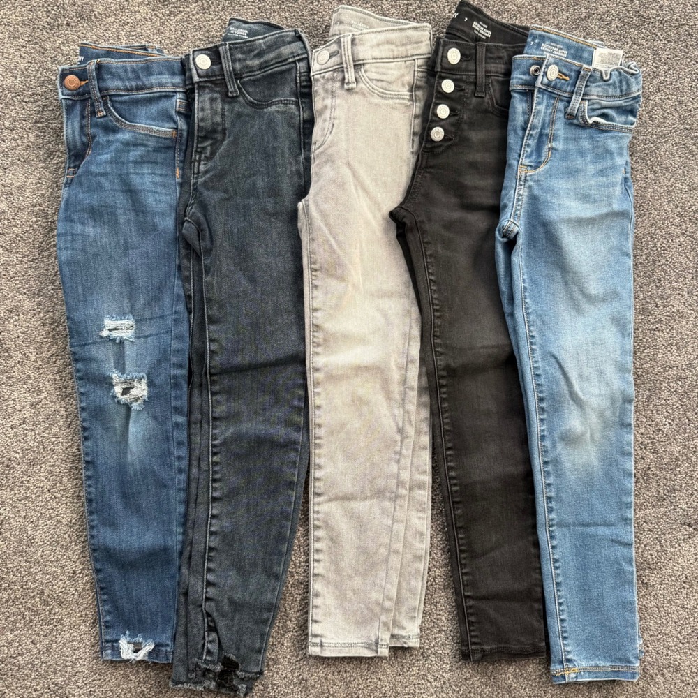 Old Navy Girls Size 7 Rockstar Ballerina Jeggings Bundle Lot of 5 Denim Pants